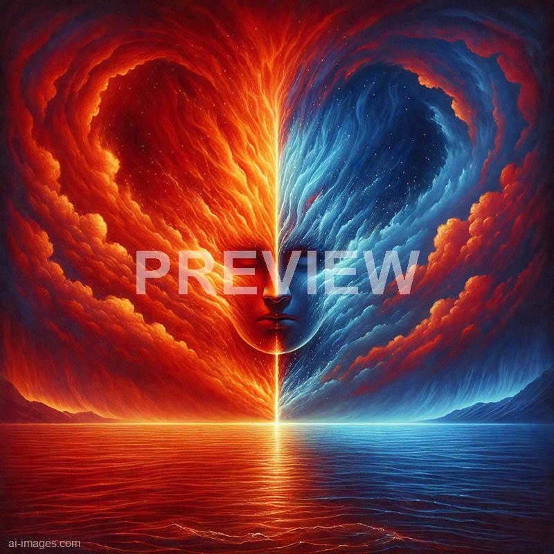 12172 - a-being-with-one-half-engulfed-in-red-flames-and-the-_250704174907_00001